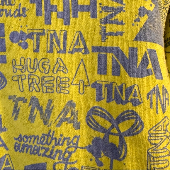 𝅺Aritzia TNA Youth Hoodie Size M Yellow and Gray Full Zip Pockets - Picture 4 of 15
